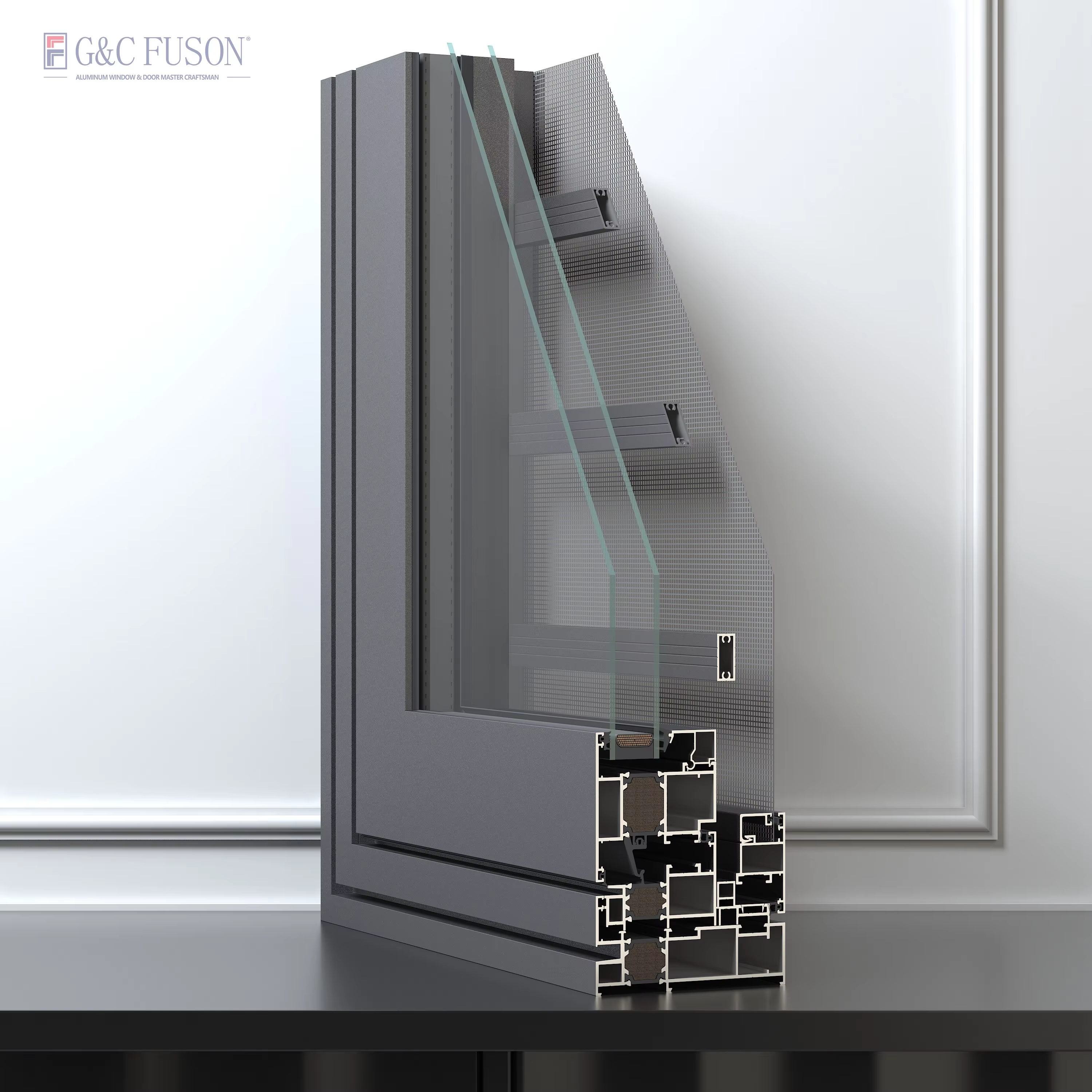 Fuson Oem Hurricane Windows Sound Poof Aluminum Casement Window Double Toughened Glass Aluminum Windows