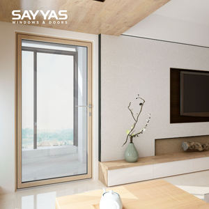 Sayyas A86slim Modern Aluminum Clad Wood French Doors Low-E Glass Energy Star Rated Sound Insulation 5-Year Supermarket Outdoor