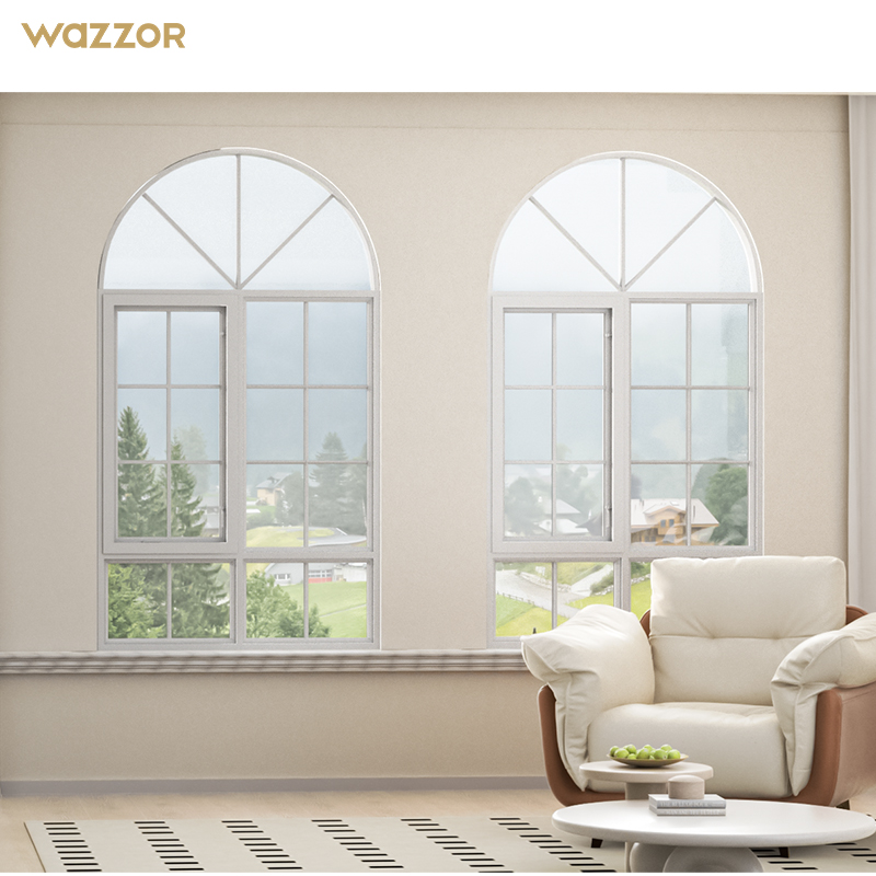 Wazzor Top Selling Villa Heat Insulated Aluminum Home French Style Window Designs Balcony