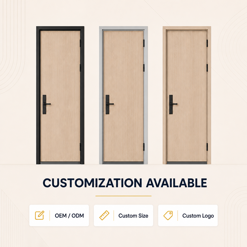 Custom Aluminum Clad Wood Doors Waterproof Fireproof and Soundproof with Composite Panel for Showroom Restaurant and Home