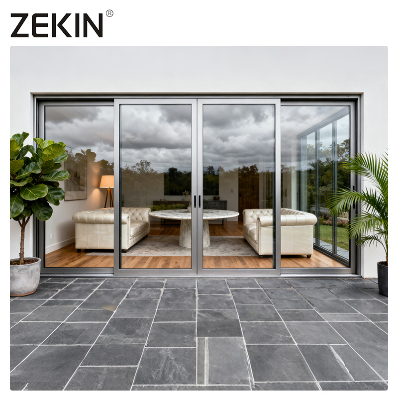 ZEKIN As2047 Modern Australian Double Glazed Tempered Glass Soundproof Aluminum Sliding Patio Door