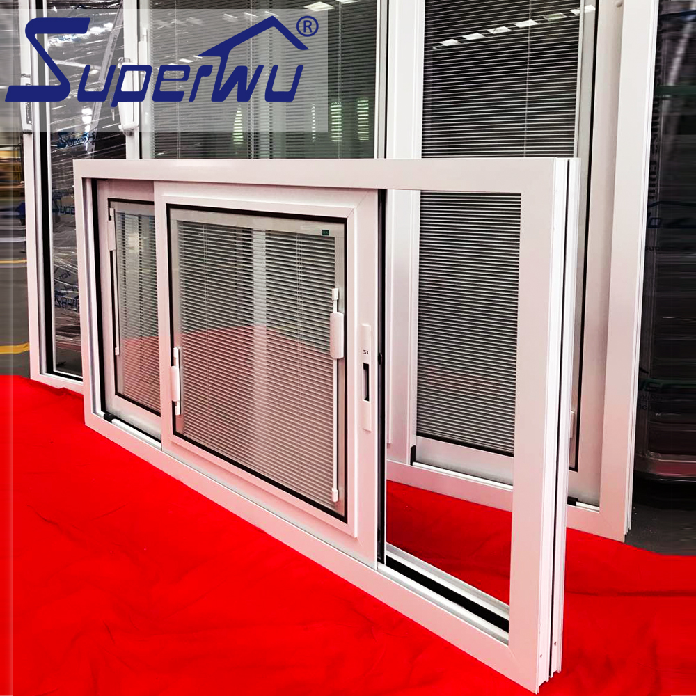AS2047 New Design 10 Years Warranty Double Tempered Glass Exterior Aluminum Sliding Doors and windows with Built-in Blind
