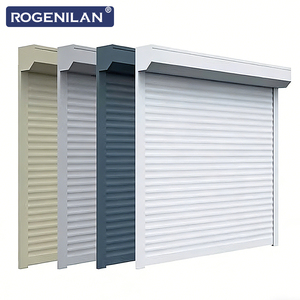ROGENILAN Hurricane Impact Aluminum Security Rolling Windows Vertical Electric Roller Shutter Window for Exterior