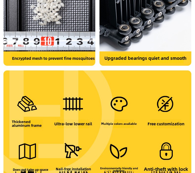 Diamond Mesh Folding Diamond Mesh Sliding Mosquito-proof Aluminum Alloy Entrance Door, Anti-theft Main Door, Screen Window Door