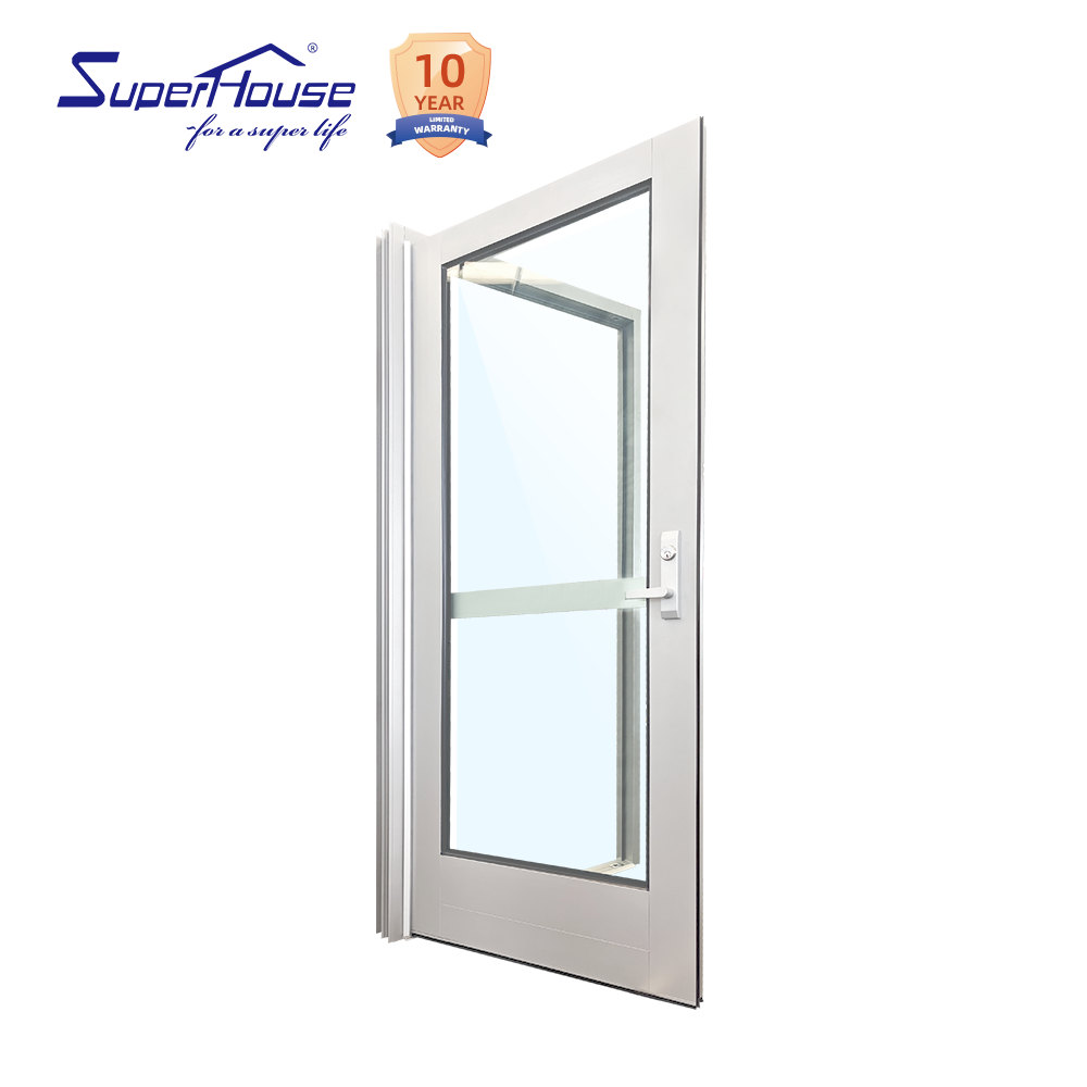 Superhouse Modern Design Heavy Duty Entrance Doors Commercial Escape Hurricane Impact Insulated Aluminum Door