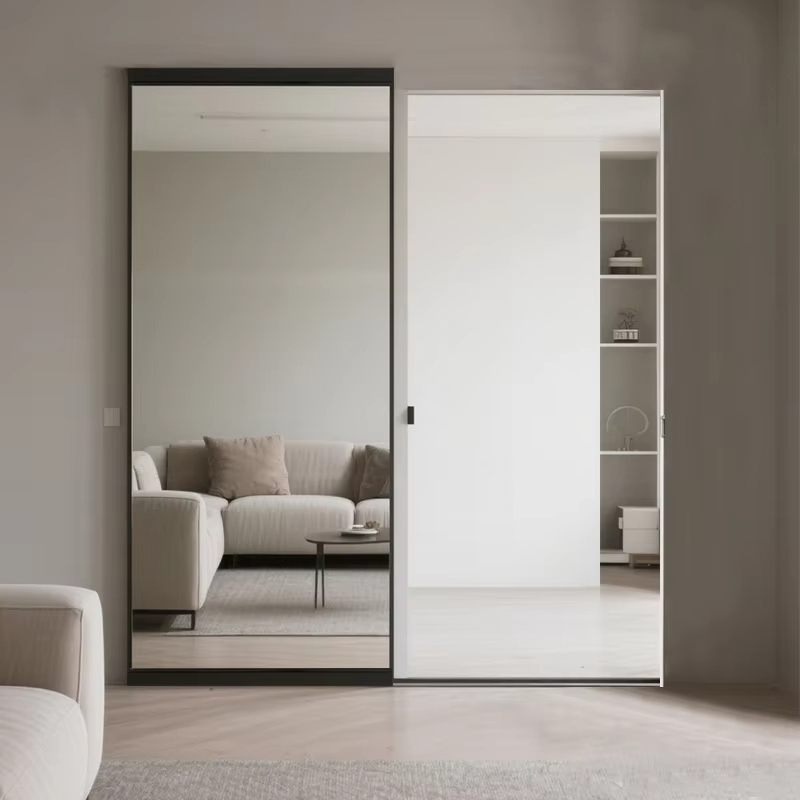 Custom Magic Mirror Interior Pocket Door System Sliding Wall Pocket Doors