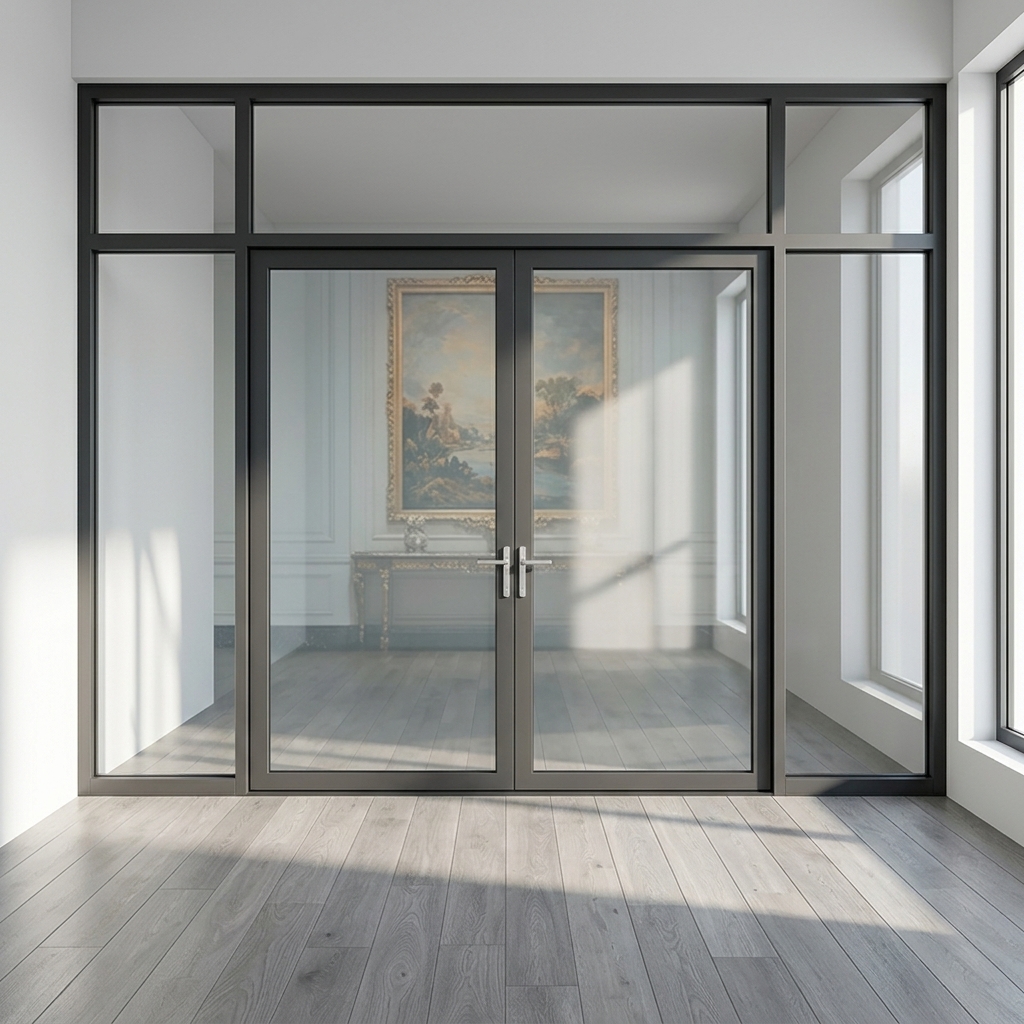 Customized Bulk Insulated Front Entry Doors French Doors Factory Direct Entry Aluminum Casement Doors