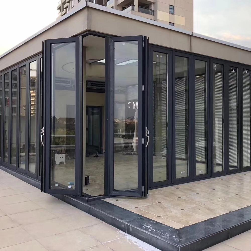 Aluminium Bi Fold Smart System Bi Fold Doors Commercial Concertina Folding Door Design