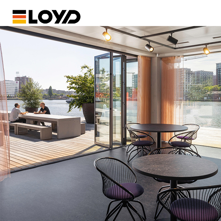 High Standard Aluminum Folding Doors Lowes Accordion Exterior Waterproof Soundproof Foldable Opening Method