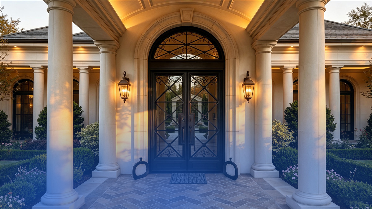 DERCHI glass entry door bringing natural light into a modern home