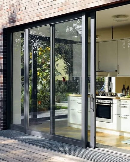 Modern White Aluminium Slide Triple Glass Pocket Door System Latest Design Exterior Balcony Sliding Glass Finished Surface
