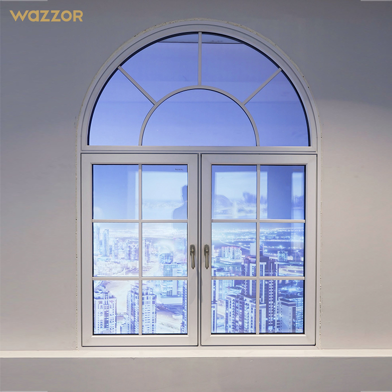 WAZZOR AS2047 Compliant High Watertightness Triple Sealed French Aluminum Window for Coastal Region