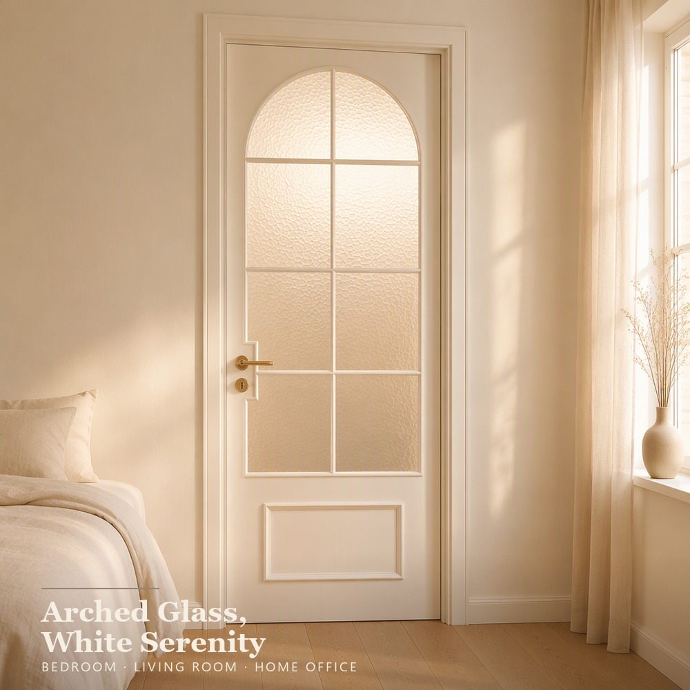 Custom Modern Aluminum Alloy Frosted Tempered Glass Finished Interior Door Waterproof Slab Bedroom Bathroom Apartment Hotel
