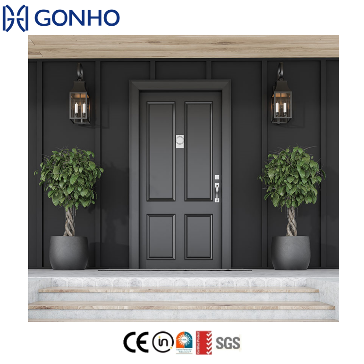 WANJIA Modern Waterproof Swing Aluminium Exterior Pivot Doors Front Entry Glass Door