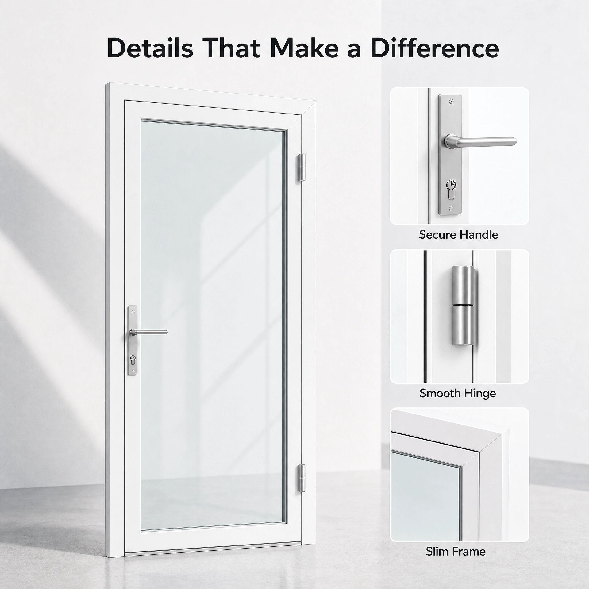 Energy Saving Waterproof Double Glazed Glass Aluminum Alloy Swing Casement Door Sound Insulation Modern Kitchen Interior Door