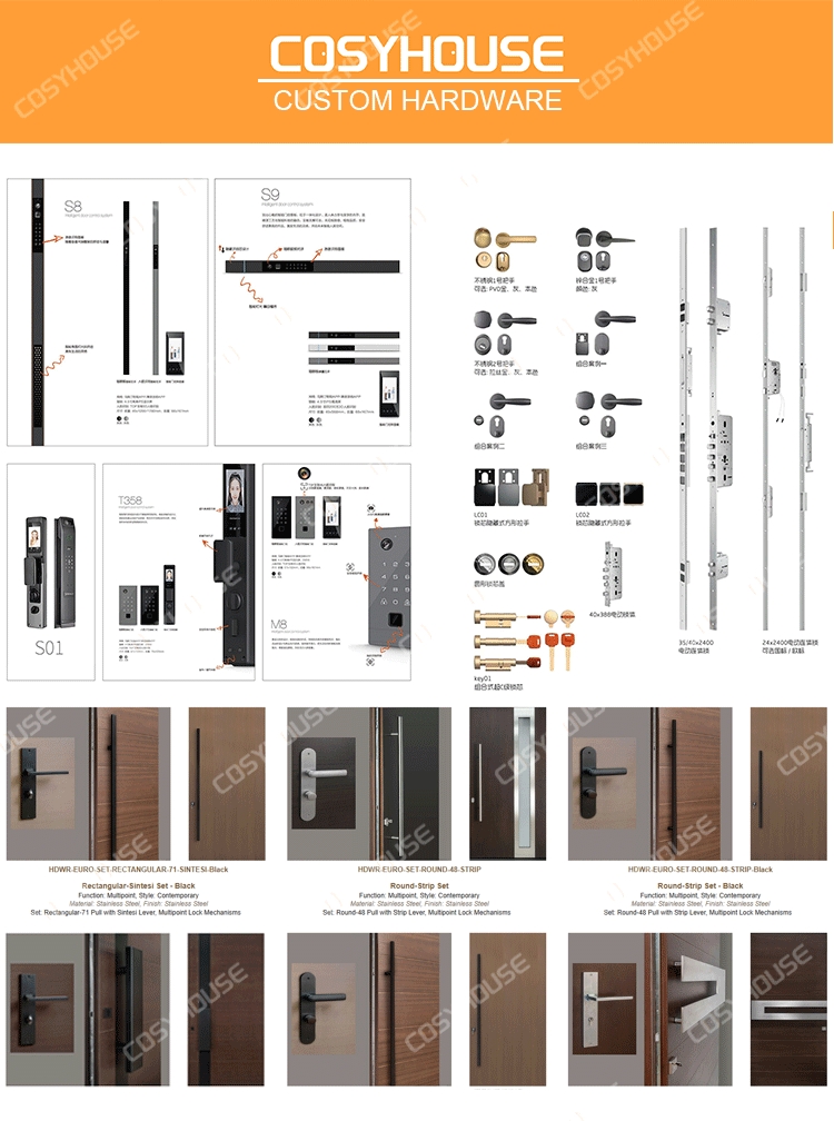 Custom Aluminum Entrance Door Exterior Aluminum Front Door for Villa House Apartment Project