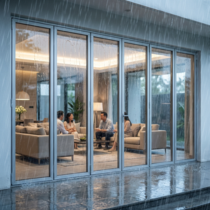 High-end Aluminum Bi-fold Patio Doors Designed For Luxury Villas Compliant with European EN Performance Standards
