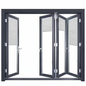 Soundproof Double Glazed Aluminum Foldable Glass Wall Door