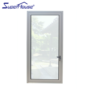 White Aluminium Tempered Glass Swing Door