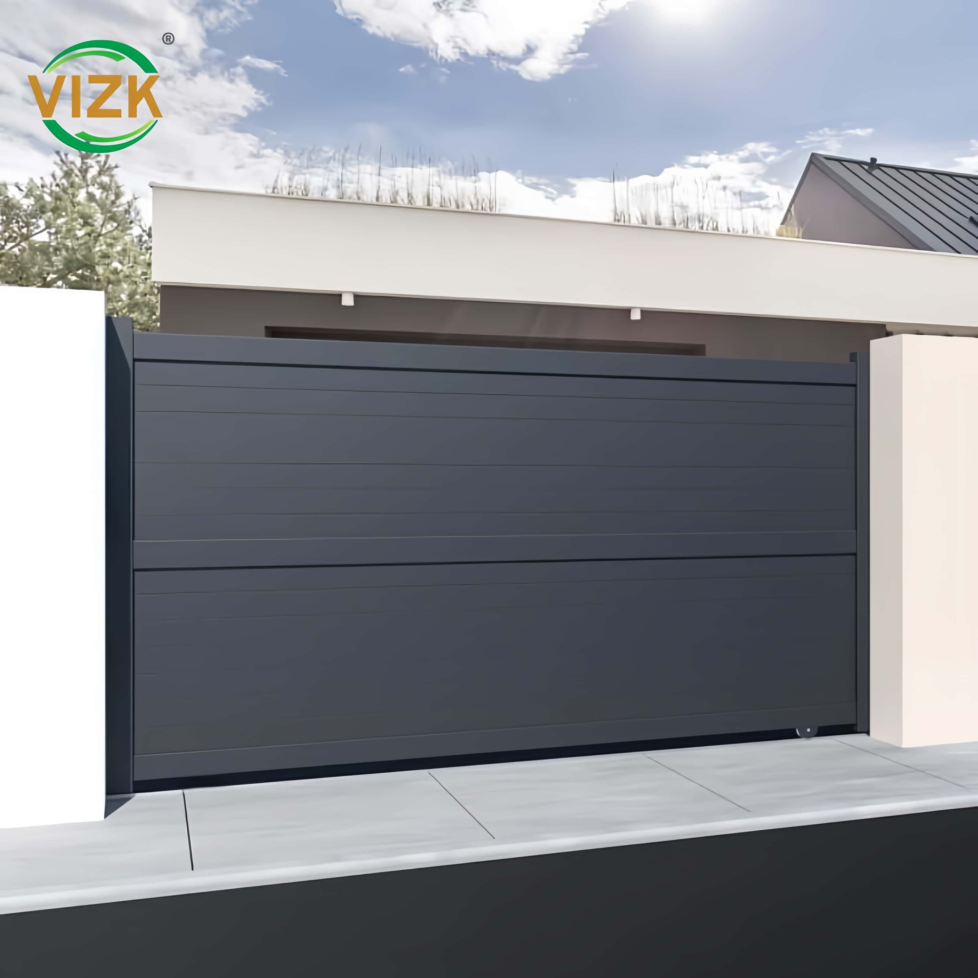 Solid Aluminum Entry Gate Modern House Entrance Security Door Powder Coated Outdoor Durable Build