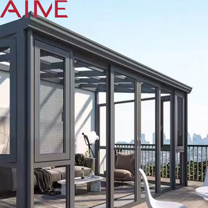 Modern Aluminum Tilt Tilt-Turn Windows Rainproof Double Tempered Low-E Glass High Light Transmittance for Outdoor Garden