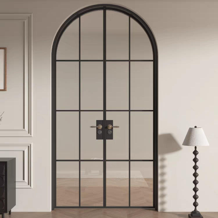 Arched Glass Double Entry Door