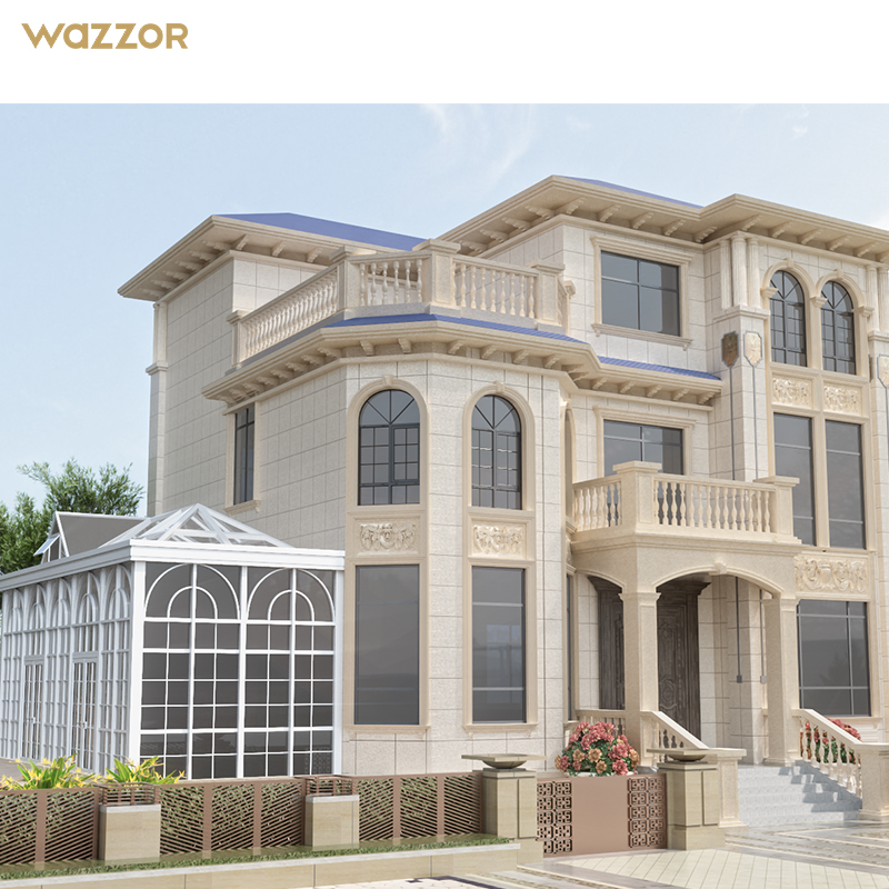 WAZZOR AS2047 Compliant High Watertightness Triple Sealed French Aluminum Window for Coastal Region