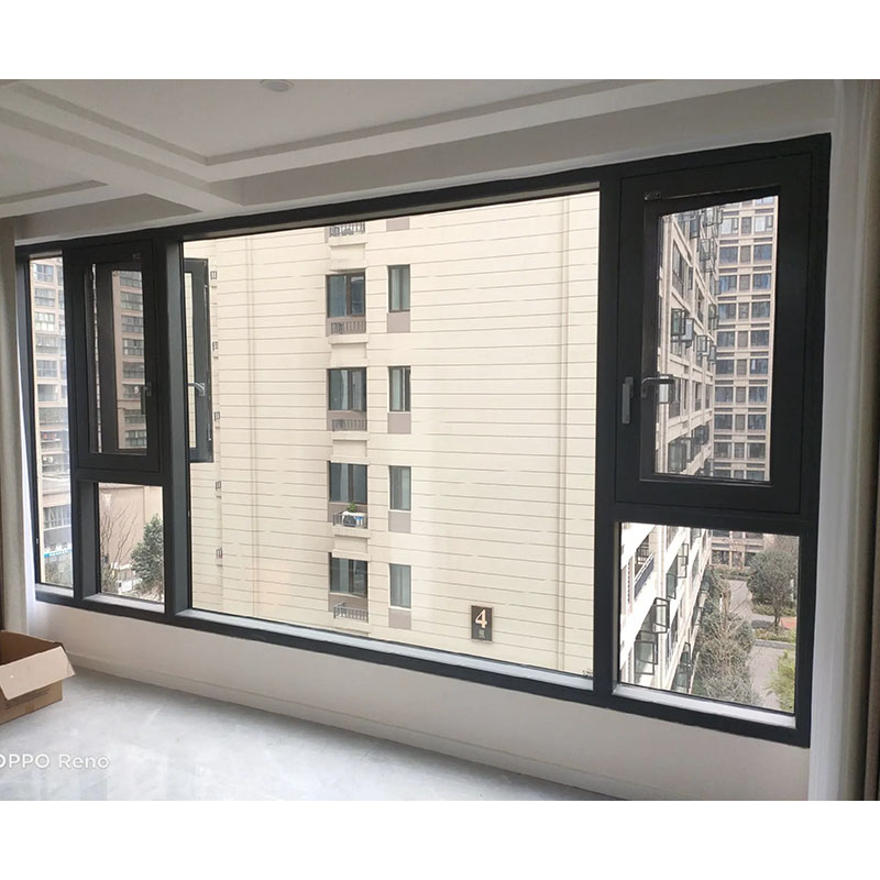 Custom Hurricane Impact Soundproof Aluminium Window House Villa Hotel Modern Black Aluminum Glass Sound Proof Casement Windows
