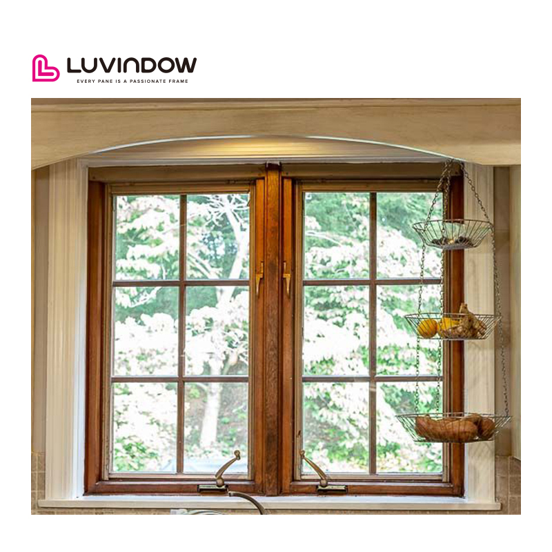 Wholesale Traditional Custom Aluminum Wooden Window Frames Design Tripple Glazed Wood Windows