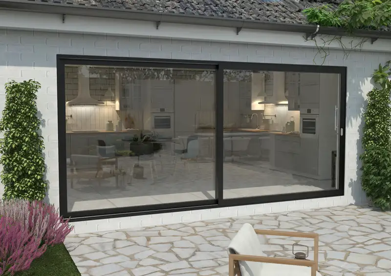 Modern White Aluminium Slide Triple Glass Pocket Door System Latest Design Exterior Balcony Sliding Glass Finished Surface