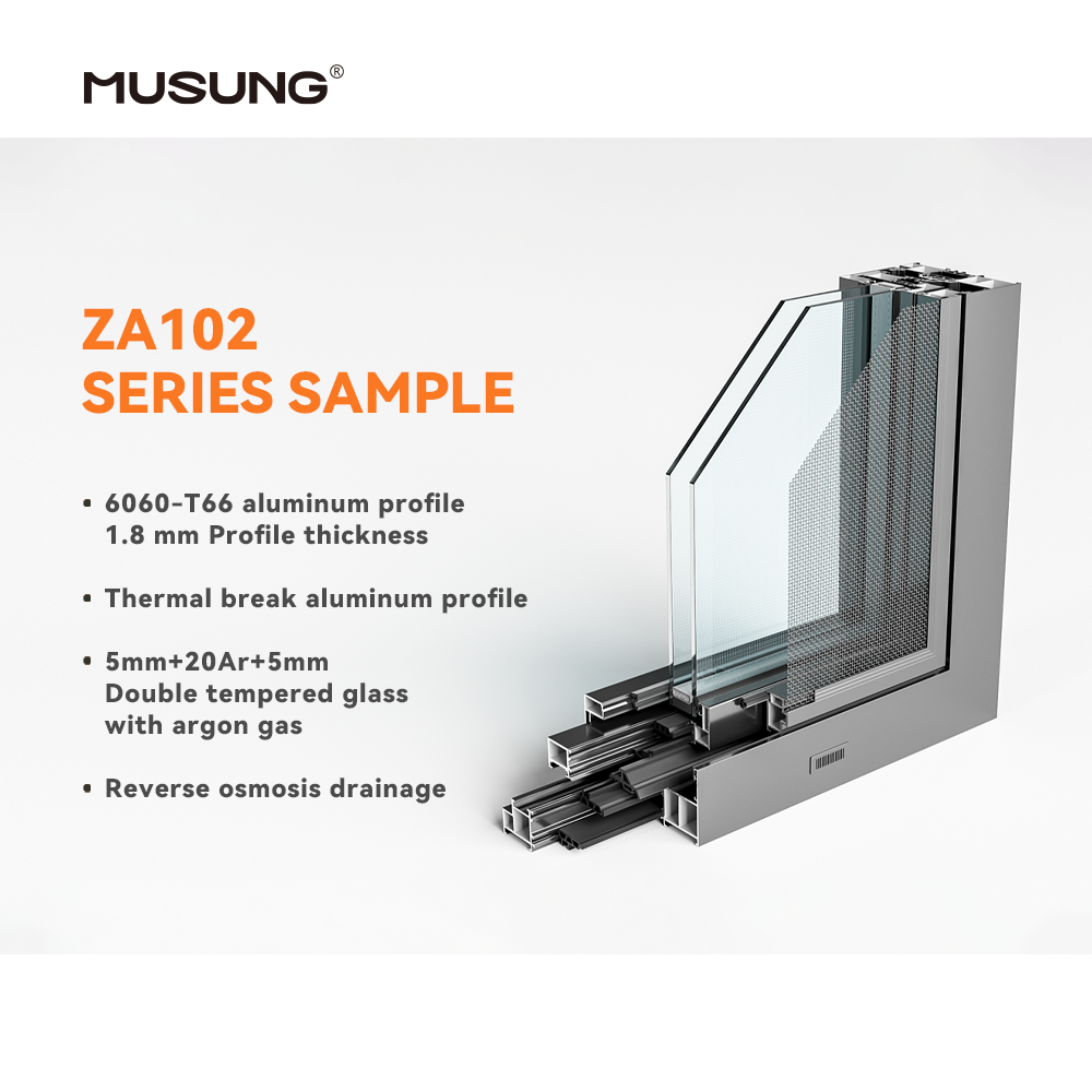 Thermal Break Double Glaze Energy Efficient Aluminum Casement windows for House Villa Tilt and Turn Window