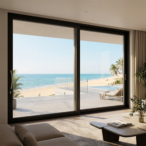 DERCHI Modern Narrow Slim Frame Sliding Aluminum Door Modern Home Modern Doors for Houses Interior