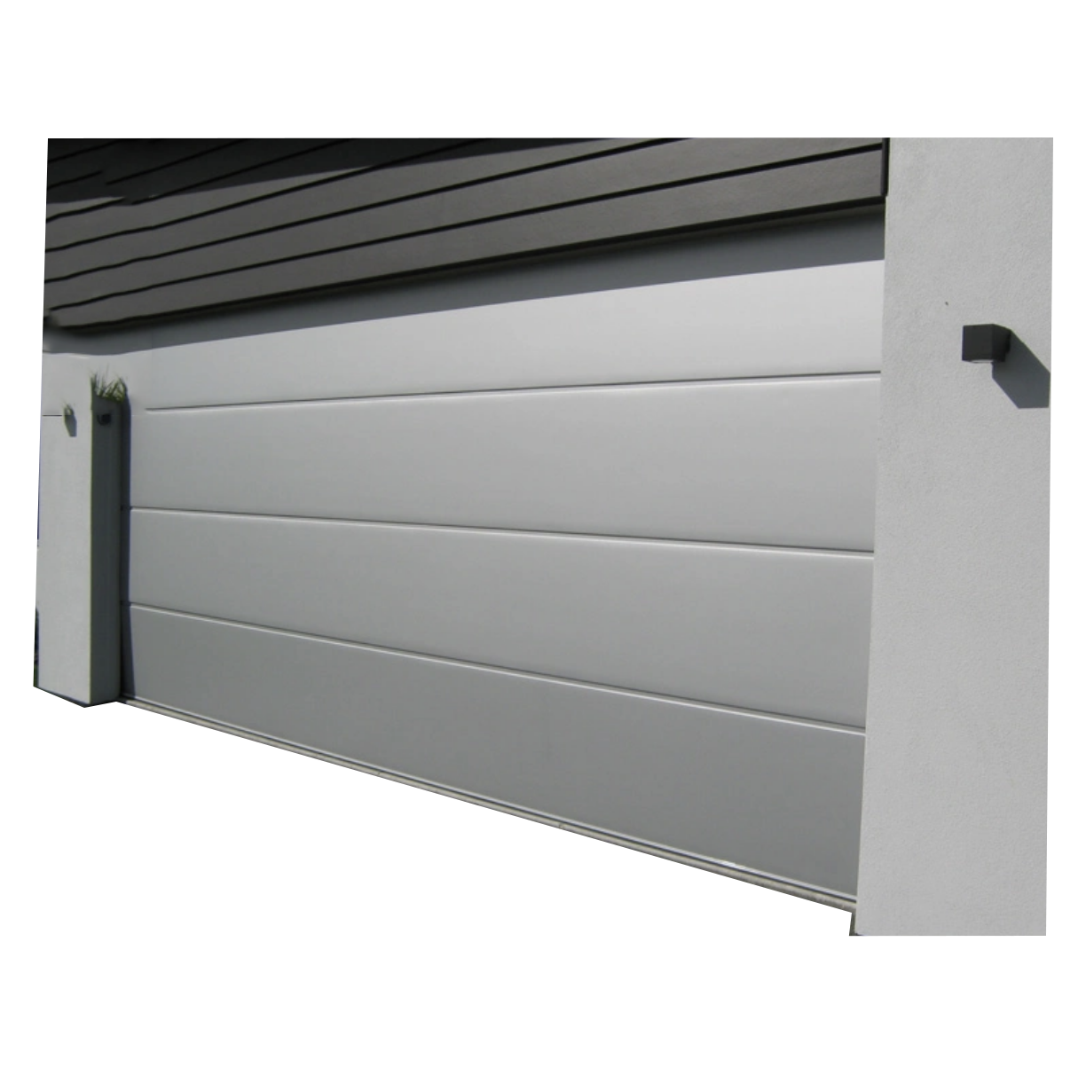 2026 New Infinity Flush Panel Smooth Horizontal Modern Tinted Glass Design Aluminum Sterling Garage Door