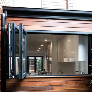 Thermal Break Modern Horizontal Aluminium Windows And Doors with 2.0mm Frame Multi Panel Folding For Kitchen Villa Patio Shop