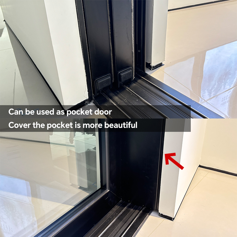 DERCHI Wholesale Price Modern Design Powder Coated Aluminium Frame Patio Door Aluminum Double Glass Pocket Hidden Sliding Doors