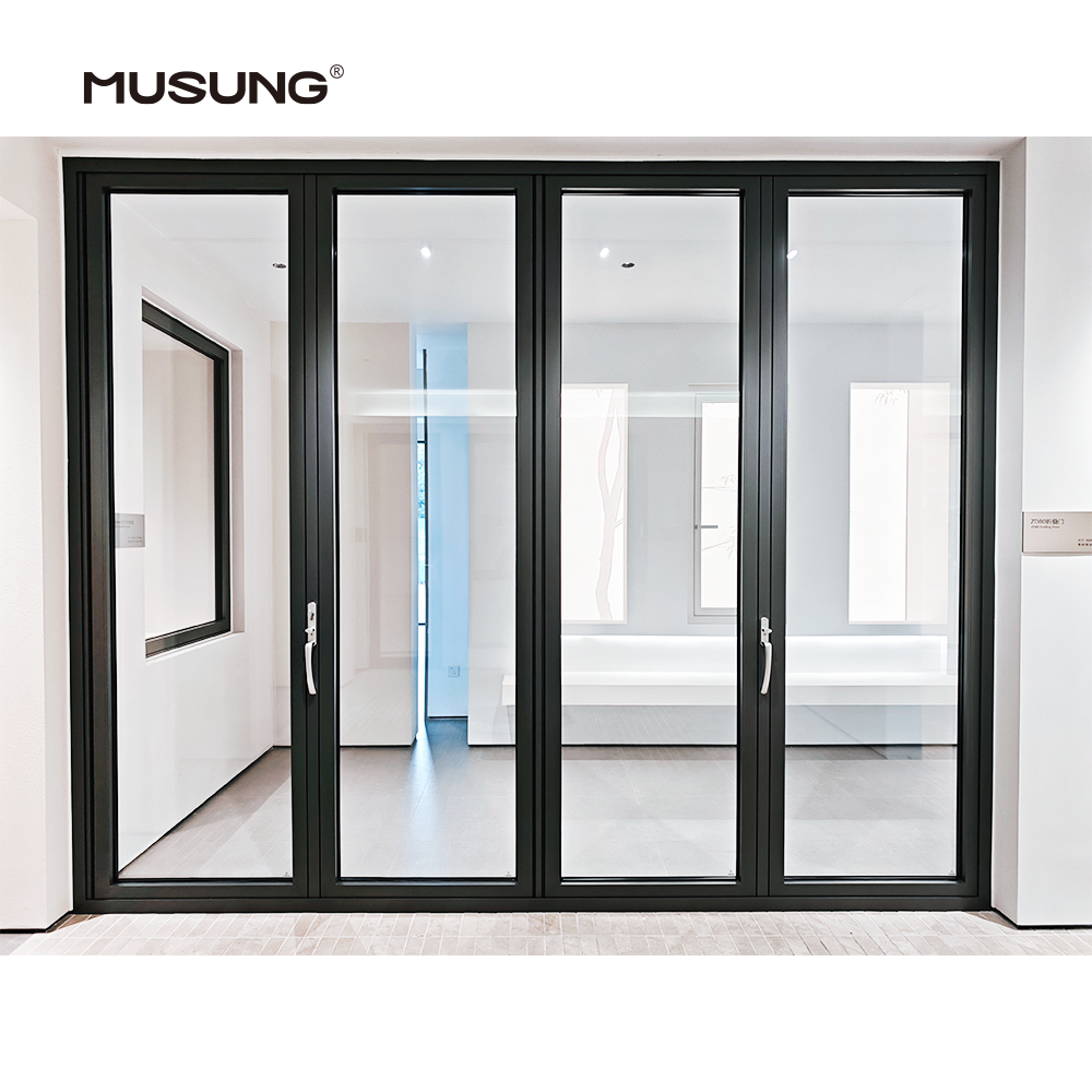 Seaside Hotel Hurricane Proof Aluminum Exterior Balcony Patio Soundproof Glass Garden Aluminum Folding Doors