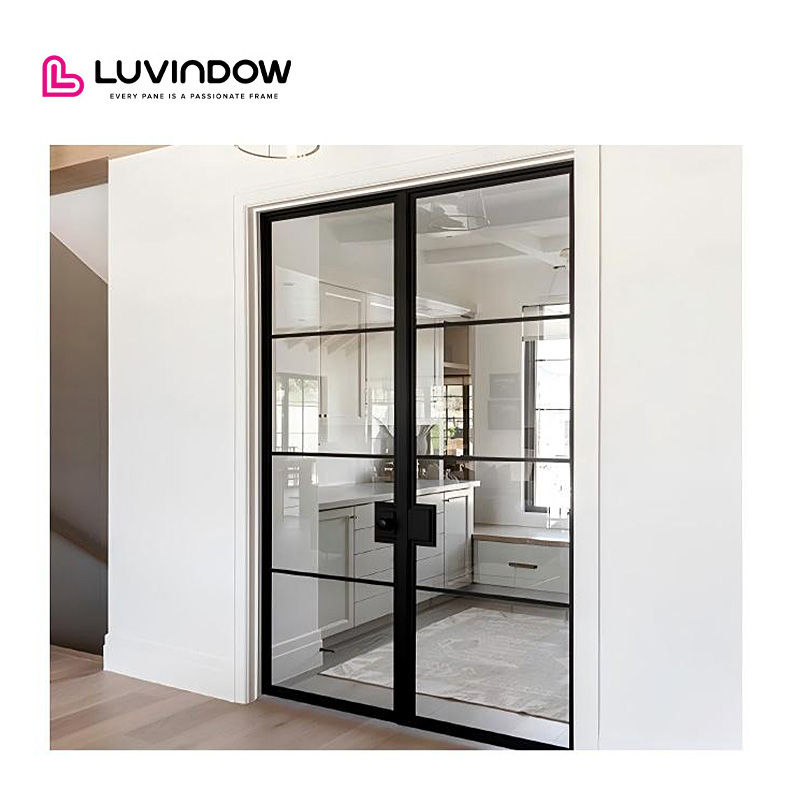 High Quality Aluminum Front Entry Doors Exquisitely Designed Modern Steel Exterior Anti-Theft Feature for Villas