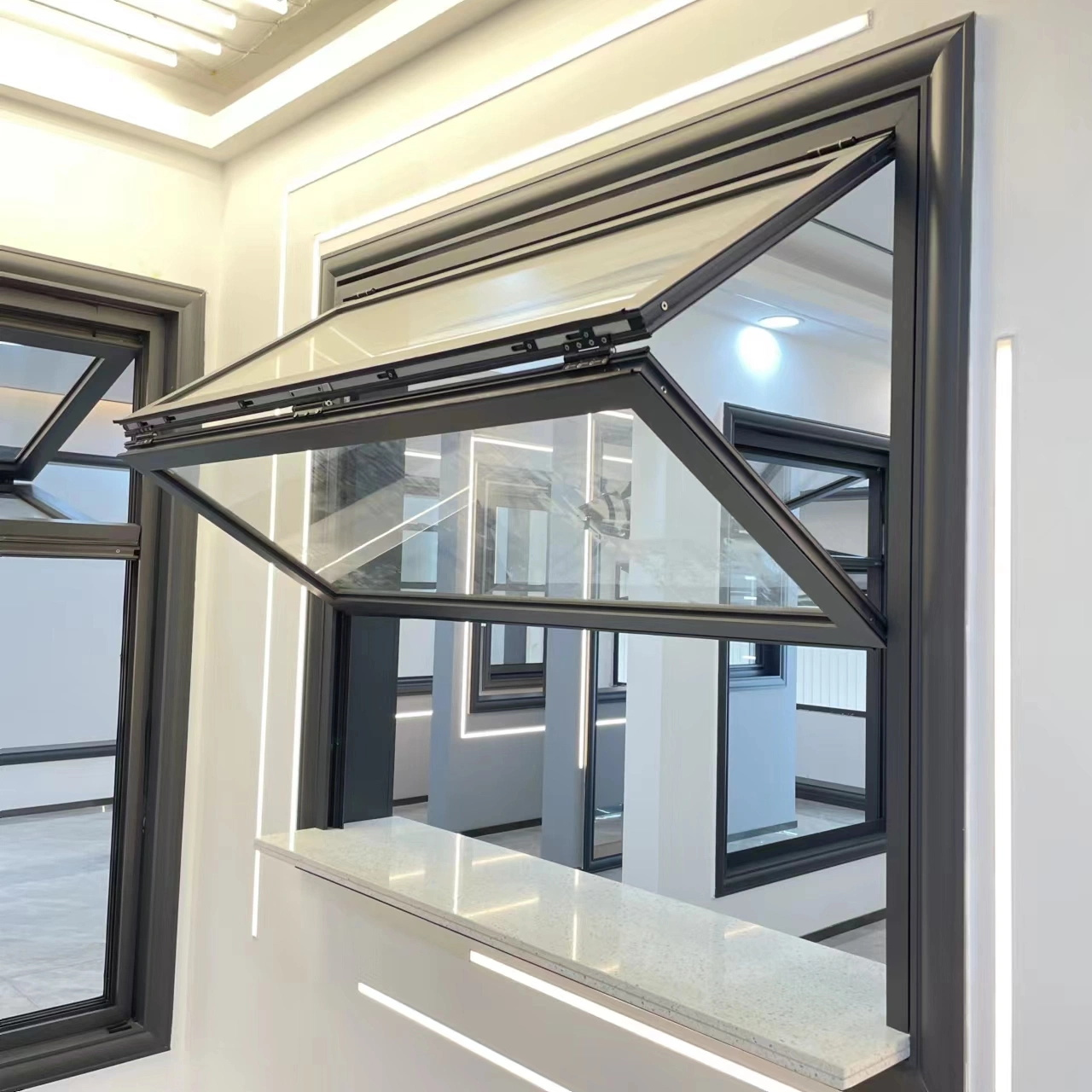 Customized Aluminum Alloy Folding Window Doors Stainless Steel Modern Design Soundproof UV Protection Kitchen Use 5-Year