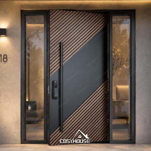 Custom Cast Aluminum Thermal Break Front Entry Door Modern Exterior Security Entrance Door for House Villa