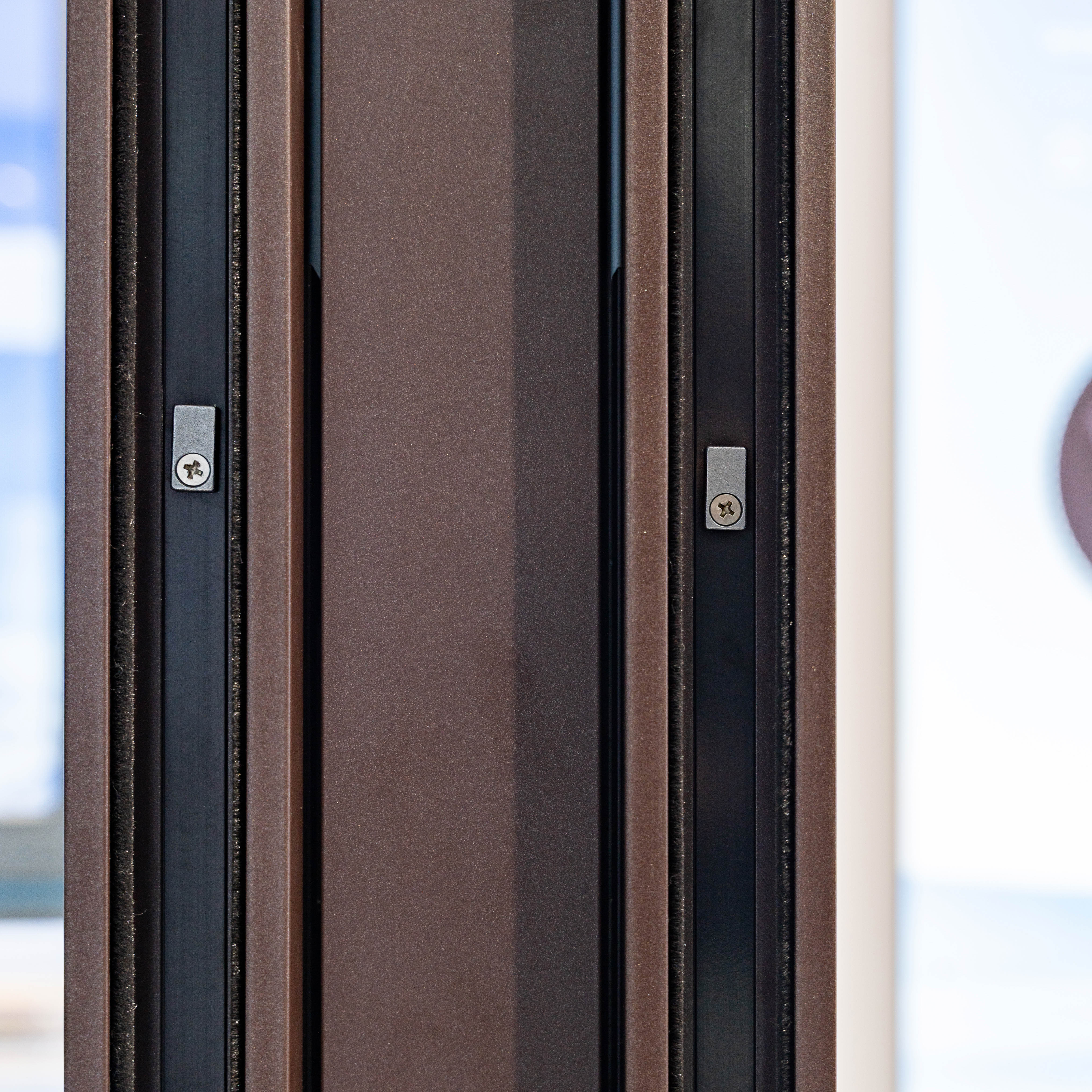 Modern European Style Brown Aluminum Alloy Sliding Door with Double Tempered Glass for Garage and Home Use
