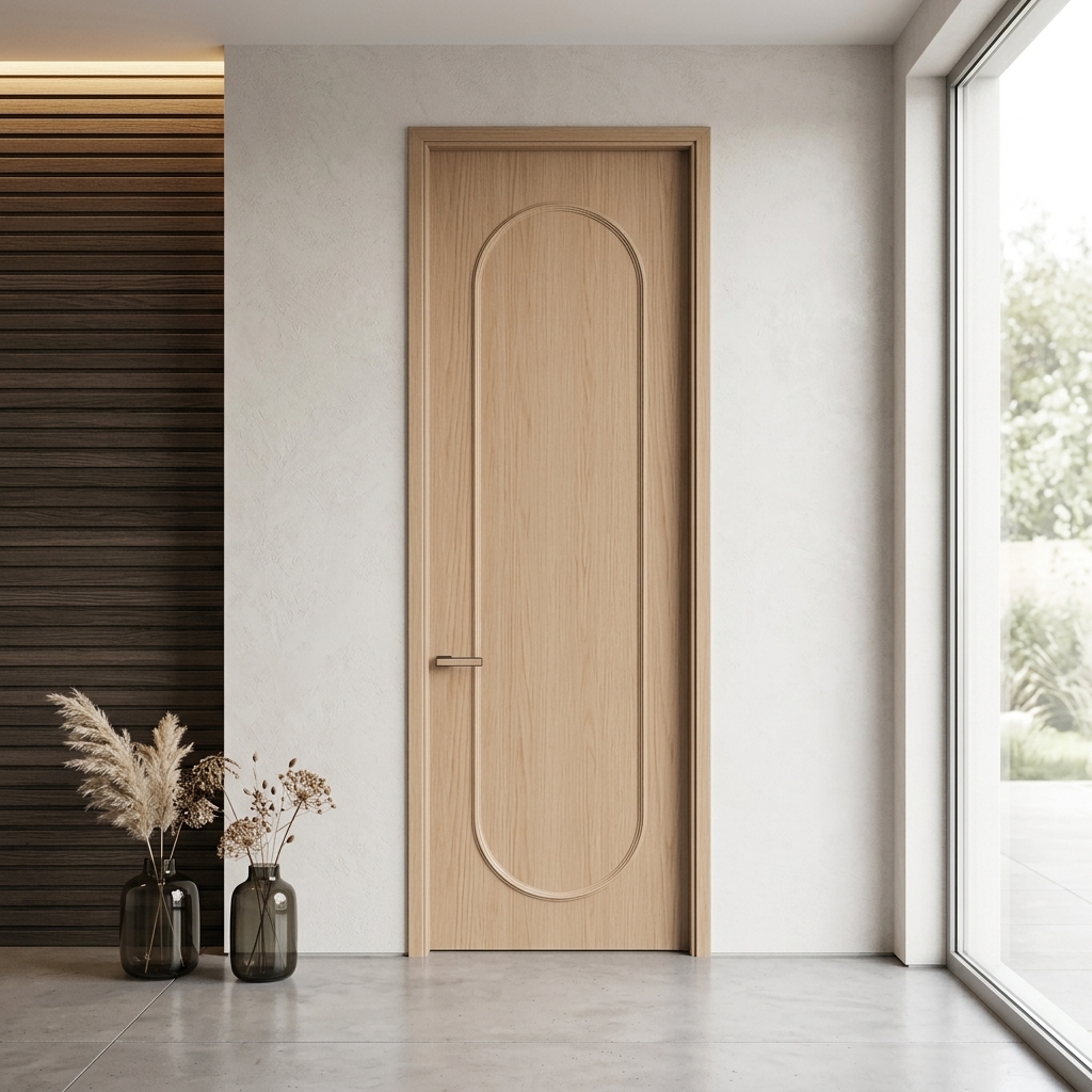 Customized Modern Luxury Aluminum-wood Framed Bedroom Door Fireproof Waterproof Features Finished Suitable for Villa Hotel Use