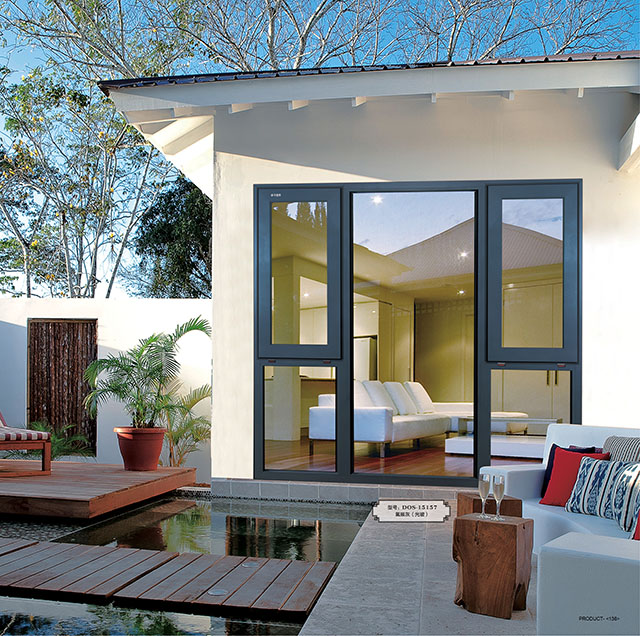 Exterior Modern Aluminum Clad Wood Composited Sliding Door
