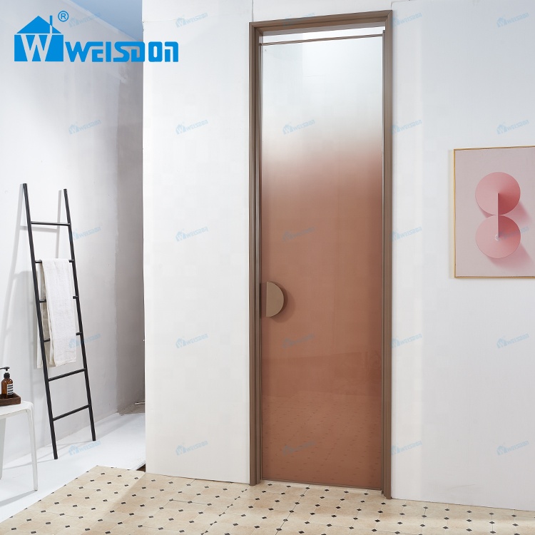 SGCC Hotel Matte Black Bronze Coffee Brown Aluminum Alloy 4mm+4mm Laminated Safety Tempered Glass Framed Pivot Shower Door