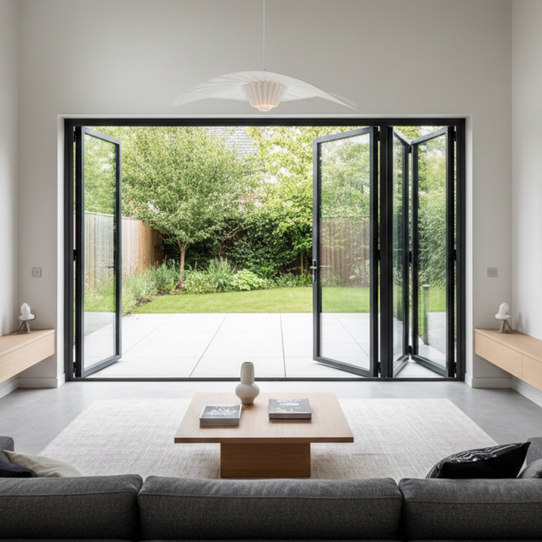 G88 Series Thermal Break Bi-Fold Door 120x99 Inch Energy Saving Aluminum Entry Door Modern Patio Doors for Canadian Housing