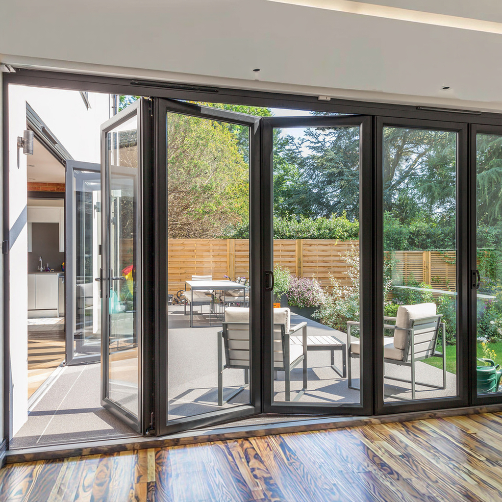 European Aluminum Glass Folding Door Cottage Interior Bifold Panel Door