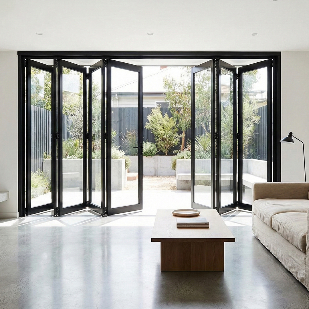 G88 Series Thermal Break Bi-Fold Door 120x99 Inch Energy Saving Aluminum Entry Door Modern Patio Doors for Canadian Housing