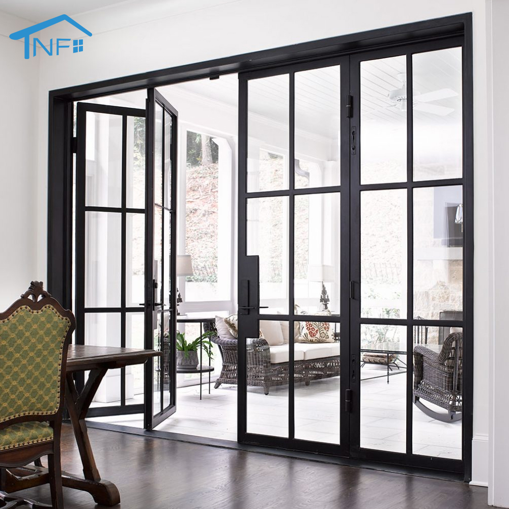 15 Year Warranty Tempered Glass Casement Door Balcony Apartment Mall Aluminum French Door