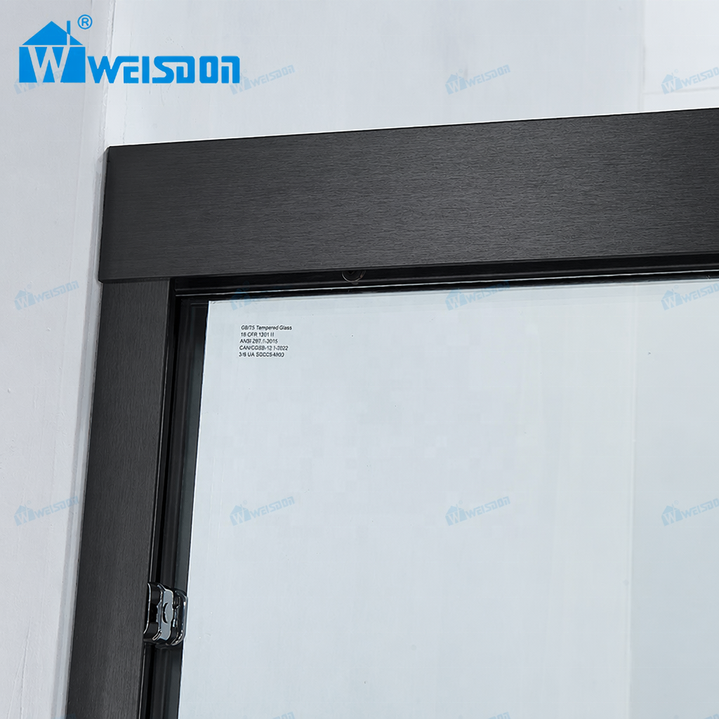 Easy Installation Villa Hotel Matte Black Aluminum Alloy 8mm 10mm Tempered Glass Framed Double Sliding Shower Door