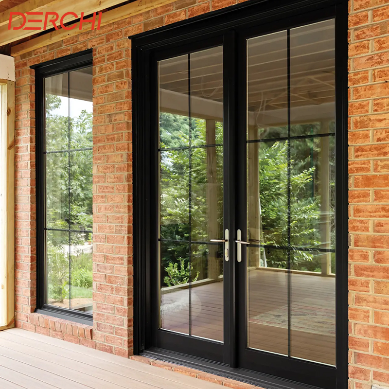 Waterproof Soundproof Aluminum French Door For Balcony Living Room And Villa Project