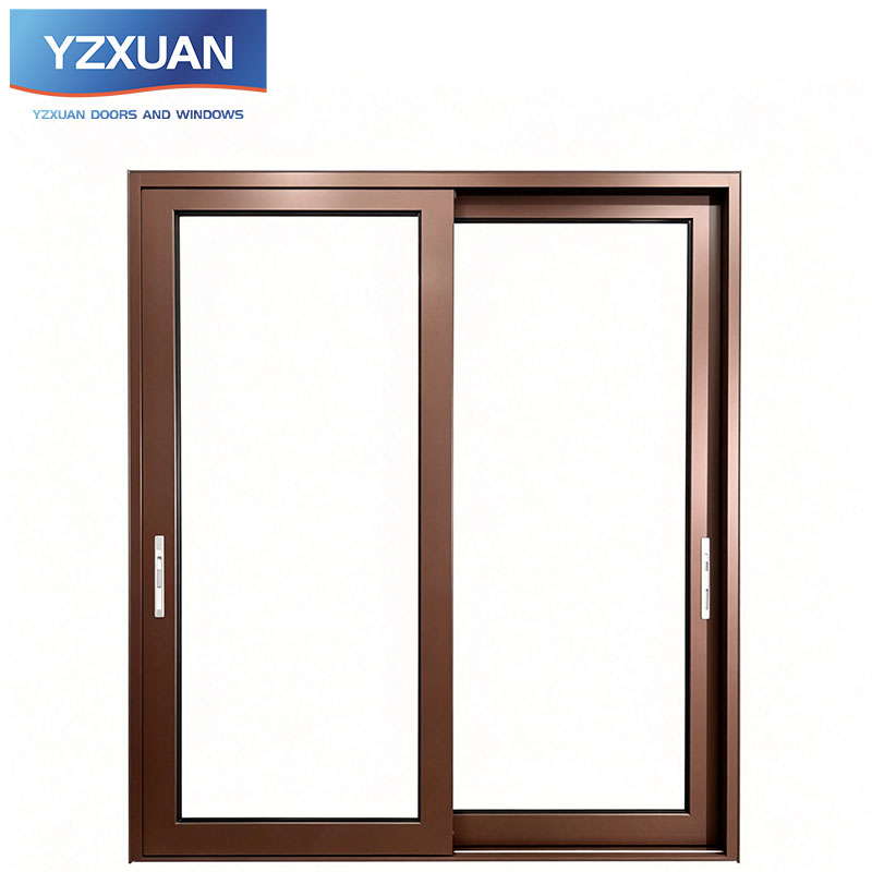 Coffee Brown Thermal Break Aluminum Sliding Door Double Tempered Insulated Glass Modern Kitchen Balcony Apartment Bathroom